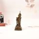 Vintage Brass Tribal Man Playing Instrument Statue in Bastar Art