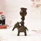 Handmade Bastar Art Brass Statue of Woman on Elephant for Decor