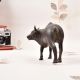 Vintage Dark Finish Brass Ox Statue for Home Decoration