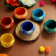 Washable Terracotta Round Diya T-Light Holder Set of 6