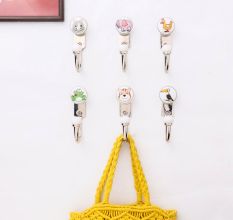 Multicolor Handmade Ceramic Animals Kids Wall Hooks-Pack of 6
