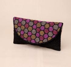 Hexagon Beaded Party Sling Bag – Multicolor Handcrafted Evening Clutch