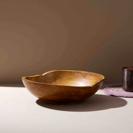 Elegant Curved Wooden Bowl