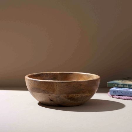 Rustic Round Wooden Bowl