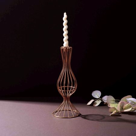 Copper Twist Iron Taper Holder