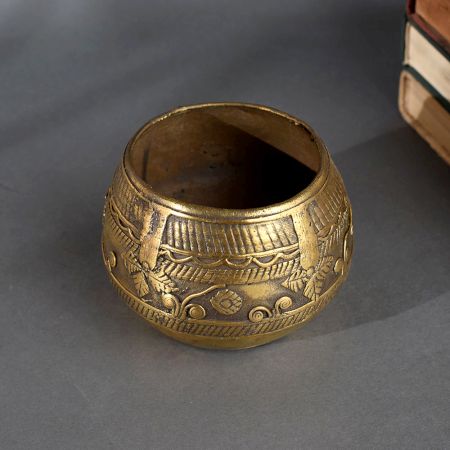 Handcrafted Brass Measuring Pot from Odisha in Traditional Indian Craftsmanship