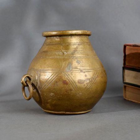 Traditional Brass Measuring Pot from Odisha Handcrafted with Tribal Charm