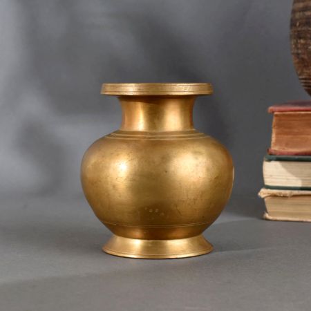 Beautiful Brass Holy Water Pot Handcrafted Indian Lota for Rituals