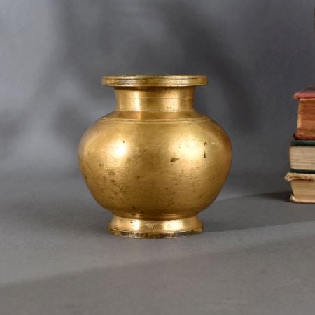 Traditional Brass Holy Water Pot in Antique Finish for Pooja & Home Decor