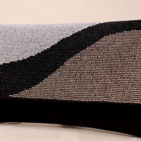 Midnight Rhythm Beaded Clutch with Detachable Chain Strap