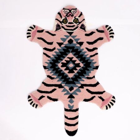 Small Rug Hand Tufted Woolen Mahee Majestic Tiger Rug