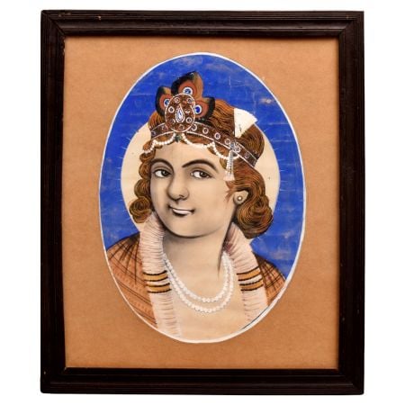 Paper Painting Of Lord Baby Krishna Ji With Wooden Frame