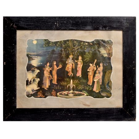 Painting Of Lord Krishna With Cow and Monkey Many more