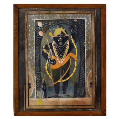 Nathdwara Shrinathji Raat ke Darshan Traditional Paper Painting Framed
