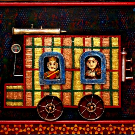 Frontier Mail Oil and Acrylic Mix Medium Board Painting