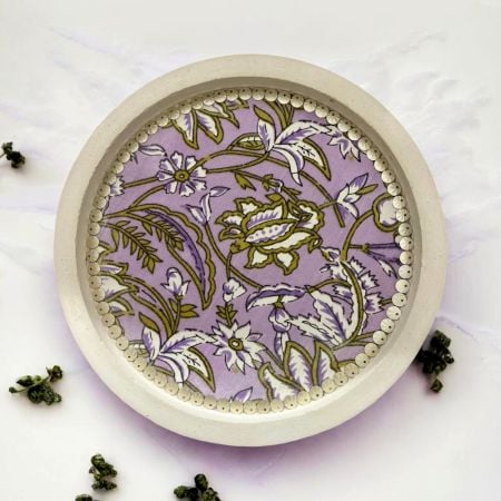 Purple Cemented Plate for Home Decor