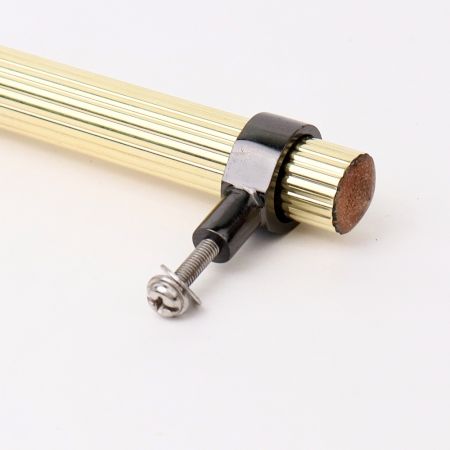 Adjustable Golden Brass and Wooden Tube Cabinet Handle (5 Inches)