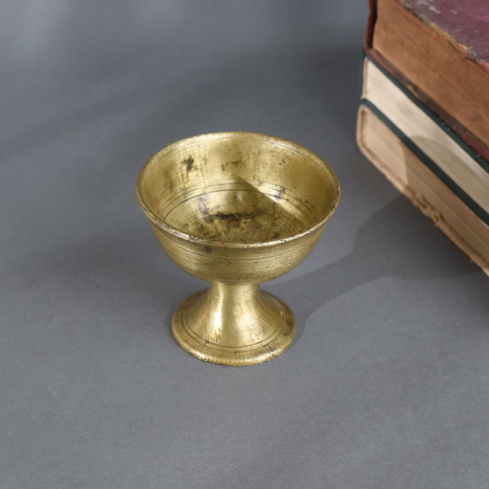 Traditional Vintage Brass Kumkum Pot for Pooja & Home Decor