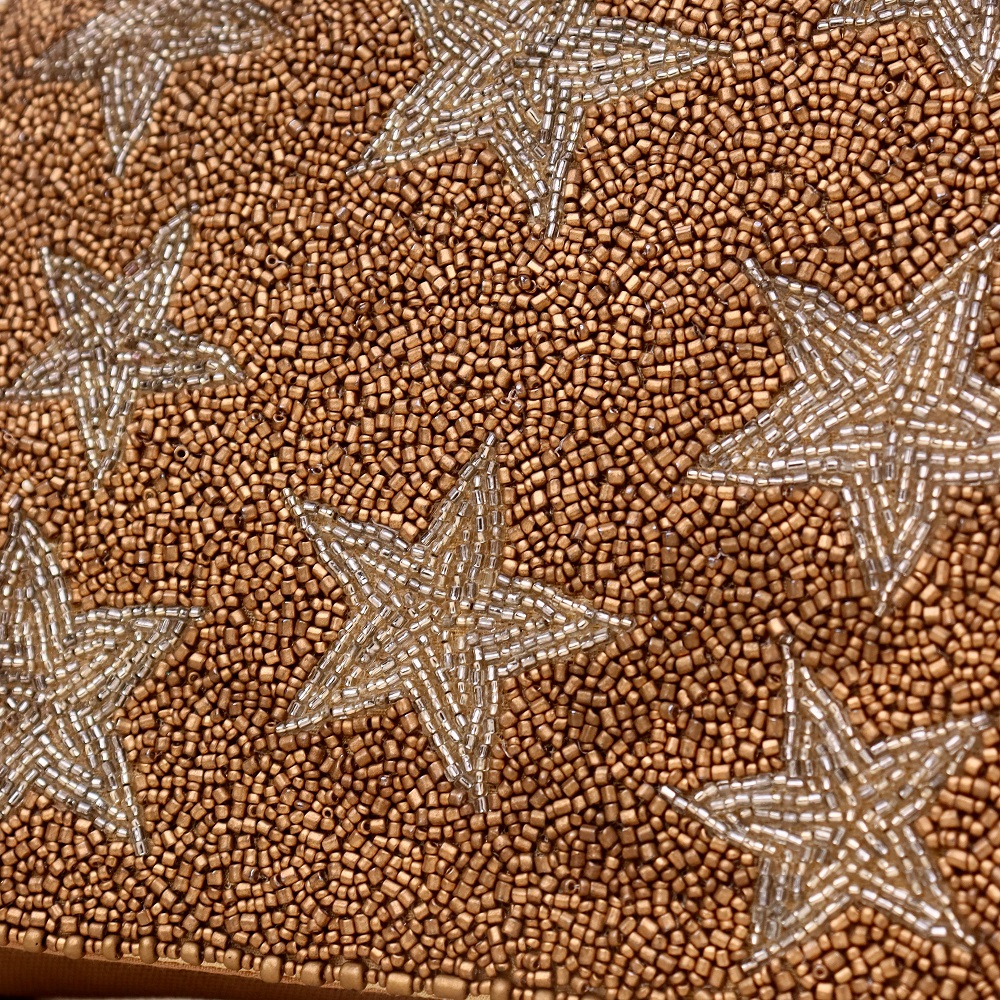 Celestial Spark Beaded Evening Clutch with Chain Strap