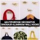 Modern Dinosaur Aluminium Golden Heavy Duty Wall Hooks-Pack of 3
