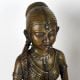 Handcrafted Dark Finish Brass Lady Statue in Tribal Art in Pair
