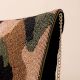 Camouflage Chic Hand-Beaded Sling Bag with Gold Chain Strap