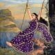 Painting Of Lady On Swing With Clothes Art Work