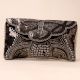 Celestial Noir Hand-Embroidered Clutch with Luxe Chain Strap