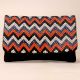 Boho Zigzag Hand-Beaded Clutch with Detachable Chain Strap