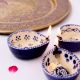 Designer Ceramic Blue and White Diwali Diya For Temple Decoration-Pack of 3