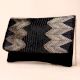 Midnight Chevron Luxe Hand-Beaded Clutch with Chain Strap