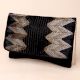Midnight Chevron Luxe Hand-Beaded Clutch with Chain Strap