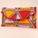 Sunburst Mosaic Hand-Beaded Envelope Clutch with Chain Strap