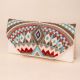 Boho Radiance Hand-Beaded Clutch with Tribal Motif and Chain Strap