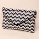 Chevron Chic Hand-Beaded Clutch with Detachable Chain Strap
