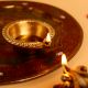 Round Handmade Brass Golden Diwali Diya For Temple Decor