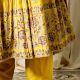 Yellow Gathered Anarkali Set