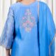 Blue A line Kurta Set with Hand Embroidery