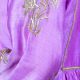 Purple Gathered Kurta Set with Hand Embroidery
