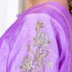 Purple Gathered Kurta Set with Hand Embroidery