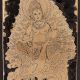Vintage Charcoal Painting Of Goddess Saraswati On Peacock From Bangal