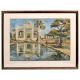 Painting Of Beautiful And Attractive Of Temple With Wooden Frame