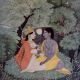 Radha and Krishna in the Forest Kangra School Framed Paper Print with Poem by Chandi Das