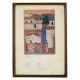 Samyoga Sringara Rajasthani Bundi School Krishna and Radha Framed Paper Print with Poem by Vidyapati