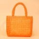 Handmade Orange Beaded Tote Bag – Stylish Transparent Bead Handbag for Women