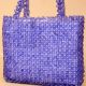 Handmade Blue Beaded Tote Bag – Stylish Transparent Bead Handbag for Women