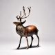 Antique Finish Deer Standing In English Art