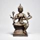 Burmese Art God Figure With Fine Art In White Metal