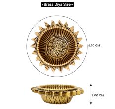 Hand crafted Sunflower Brass Oil Lamp