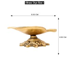 Handmade Brass Leaf Shaped Oil Lamp For Diwali Pooja
